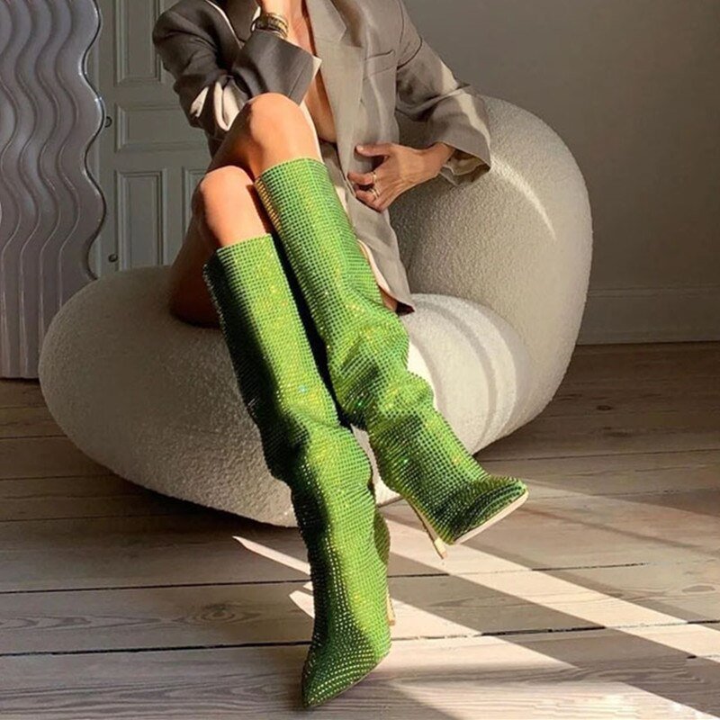 2022-Women-s-New-European-and-American-Fashion-Show-Starry-Sky-High-heeled-Rhinestone-Pointed-Nightclub-2