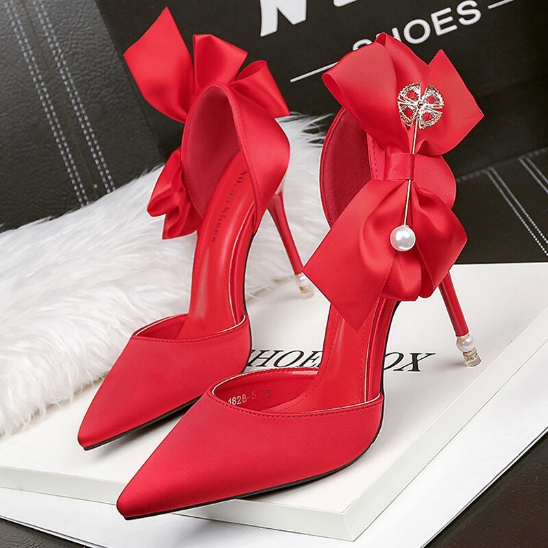 2023-New-Bow-knot-Women-Pumps-Designer-Shoes-High-Heels-Sandals-Women-Satin-Stiletto-Heels-Sexy-3