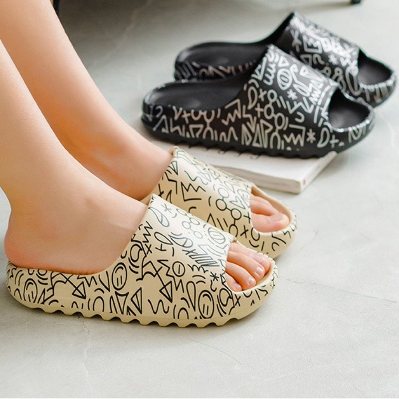 Designer-Slides-Summer-House-Thick-Printed-Graffiti-Men-Slippers-Women-Flip-Flops-Unisex-Platform-Shoes-2022-5