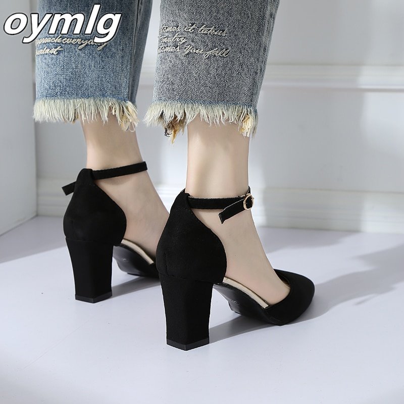 Korean-version-wild-thick-with-pointed-single-shoes-fashion-comfortable-high-heels-trend-sexy-high-heels-2