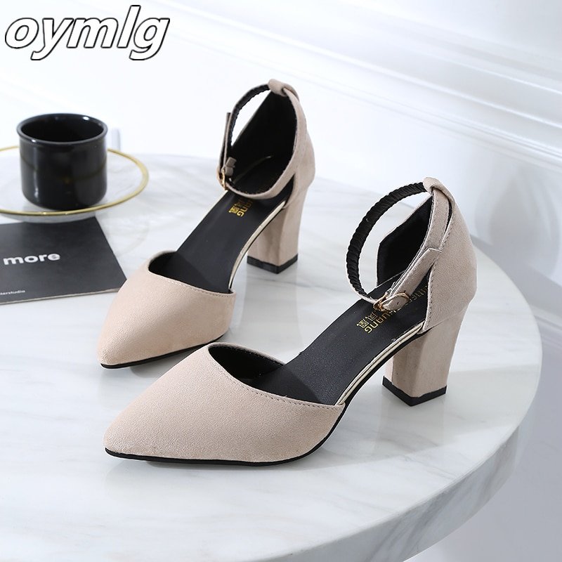 Korean-version-wild-thick-with-pointed-single-shoes-fashion-comfortable-high-heels-trend-sexy-high-heels