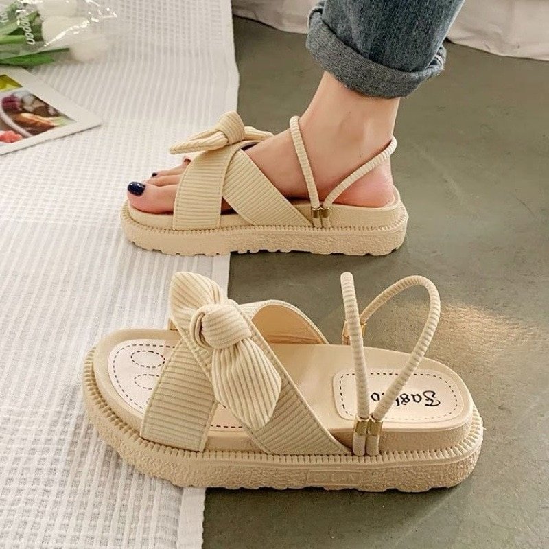 New-Style-Fairy-Style-Lady-Summer-Slippers-Thick-Platform-Flat-Sandals-with-Butterfly-Knot-Summer-Flip-2