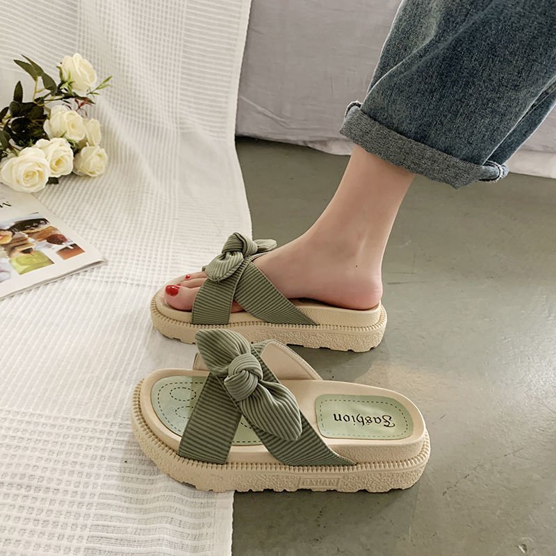 New-Style-Fairy-Style-Lady-Summer-Slippers-Thick-Platform-Flat-Sandals-with-Butterfly-Knot-Summer-Flip-4