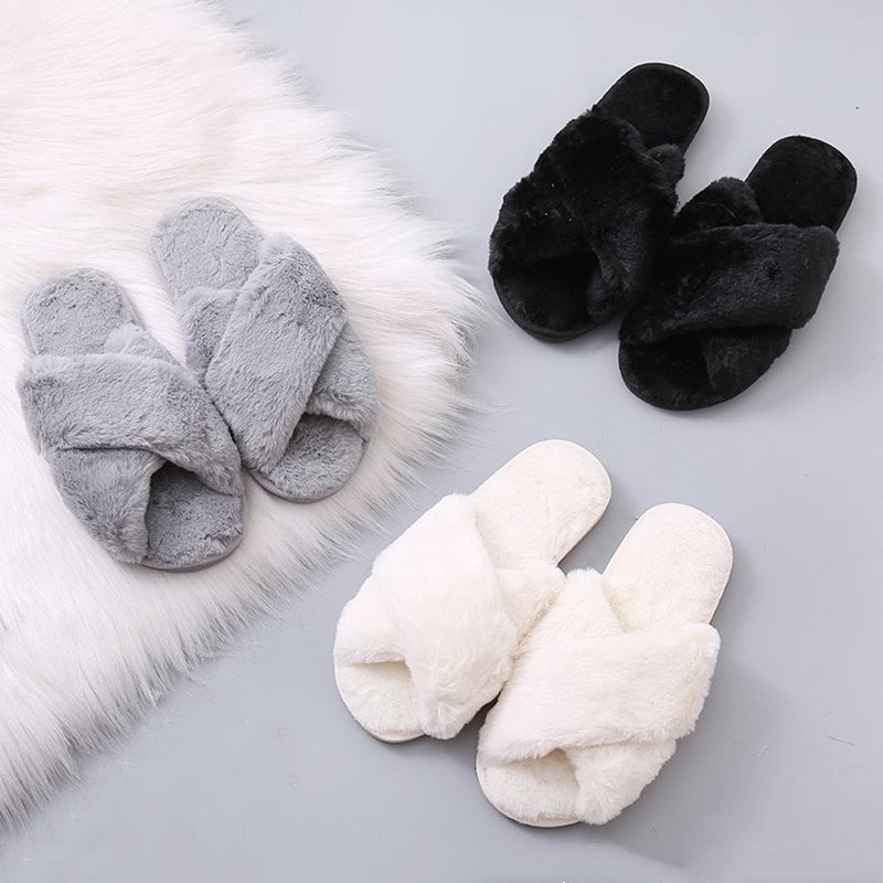 Warm-Fluffy-Slippers-Women-Cozy-Faux-Fur-Cross-Indoor-Floor-Slides-Flat-Soft-Furry-Shoes-Ladies-3
